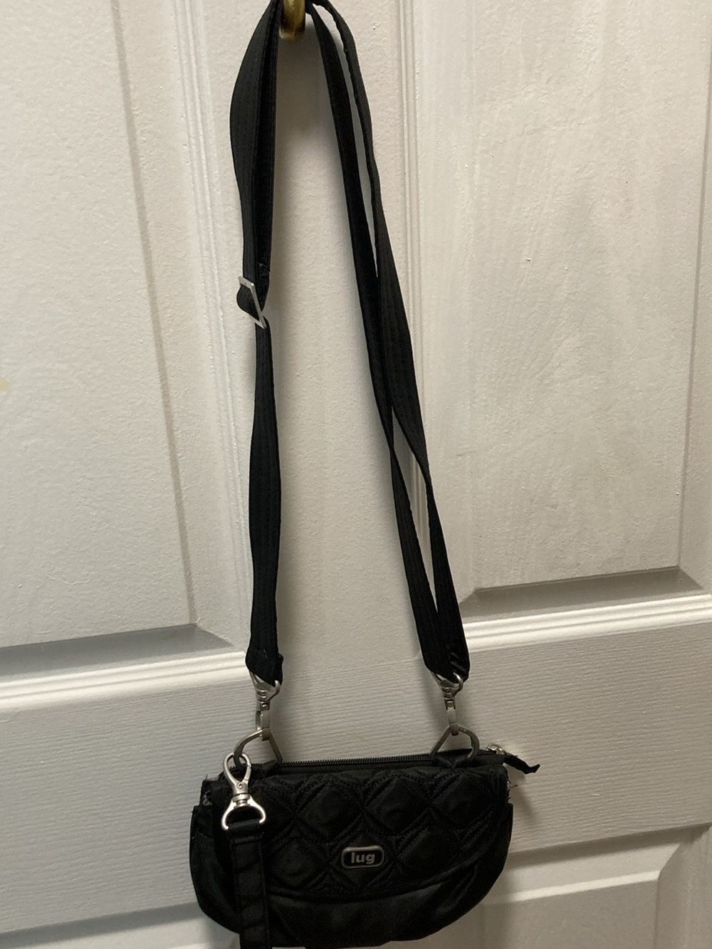 Lug Black Quilted Crossbody Bag